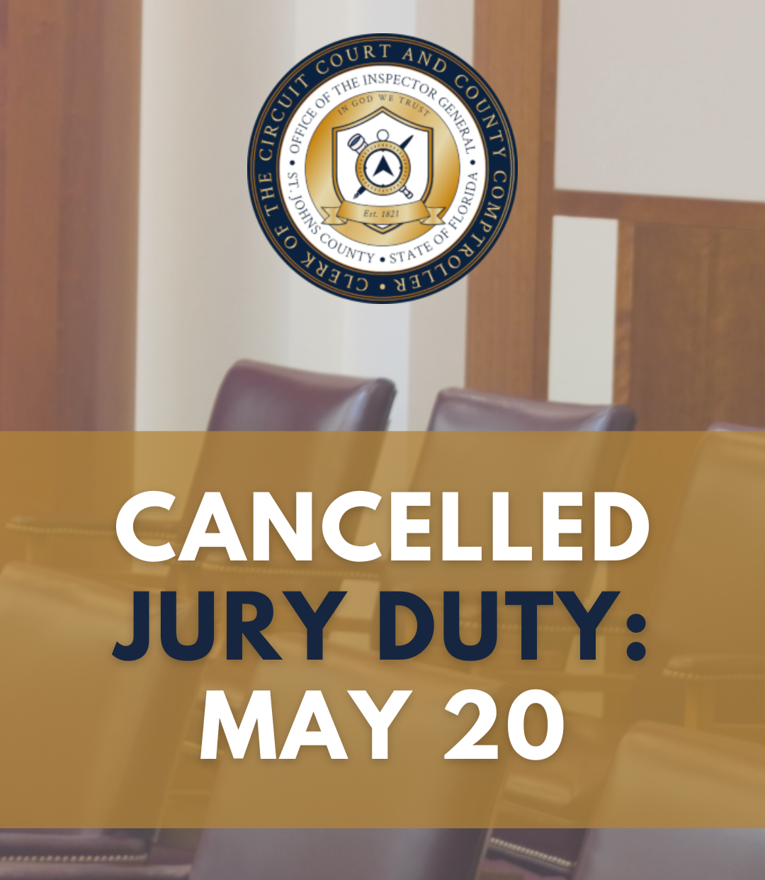 Jury Duty Cancelled: Monday, May 20, 2024